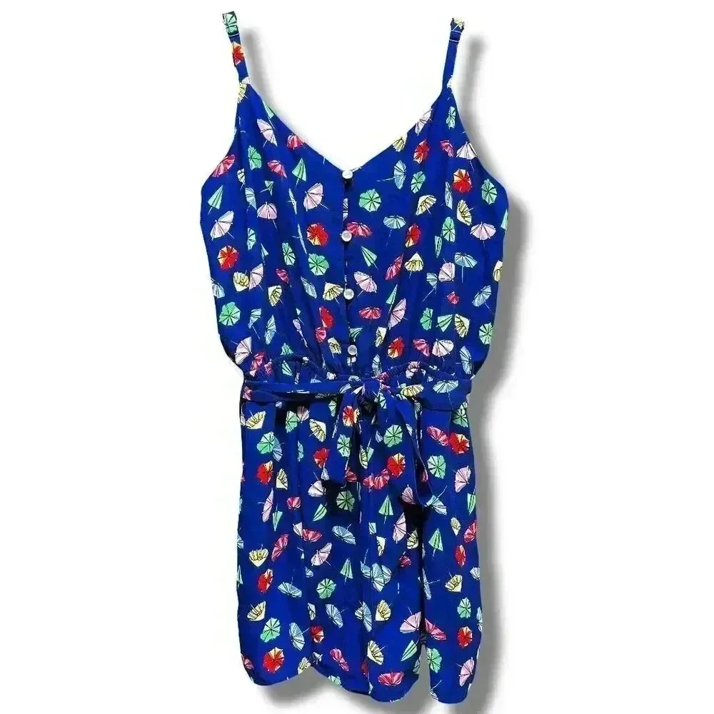 As U Wish Blue Romper with Tie Waist - Size Small